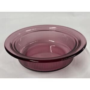 Corning Ware Pyrex Visions Cranberry 9" - 1 QT Ribbed Casserole Dish V-31-B